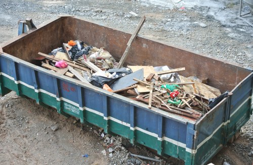 Business district in Shoreditch handling waste