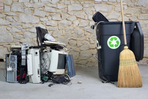 Workers sorting waste materials in Central London