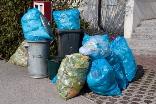 Central London streets with clean environments and waste clearance in action