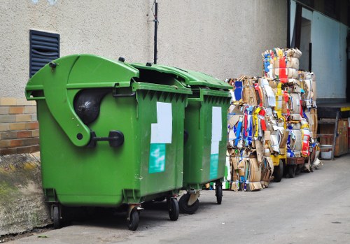 Recycling bins in a Covent Garden office